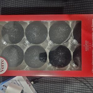 Ashland Glittery Black Christmas Ornaments